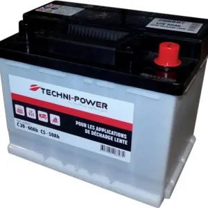Batterie 12v-60ah decharge lente + a droite techni-power Prix Bas