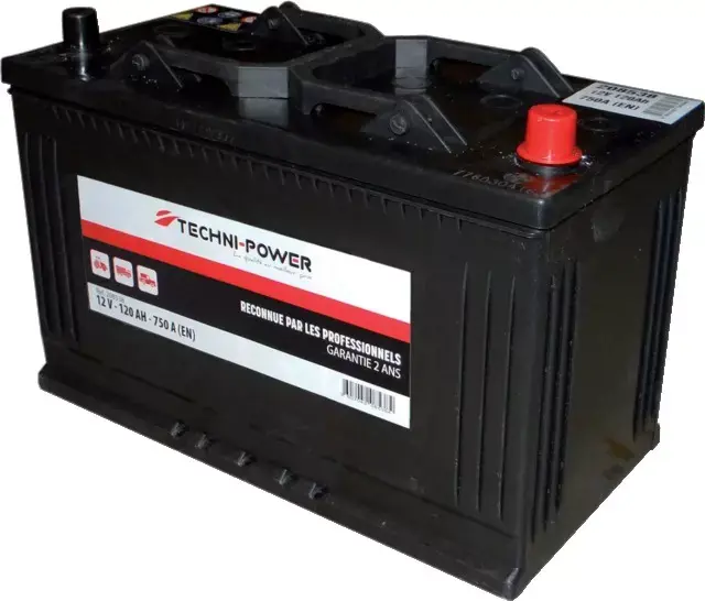 Batterie 12v 120ah 750a + a droite techni-power talon Populaire