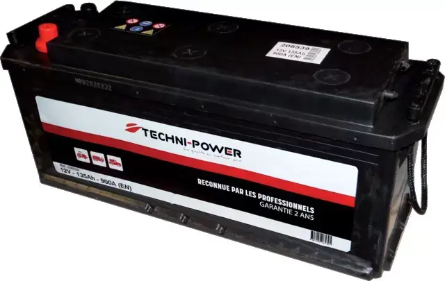 Batterie 12v 135ah 900a + a droite sur la largeur techni-power Prix Réduit