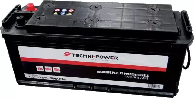 Batterie 12v 135ah 900a + a gauche sur la largeur techni-power Top Vente