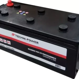 Batterie 12v 180ah 1050a + a gauche sur la largeur techni-power Prix Promo