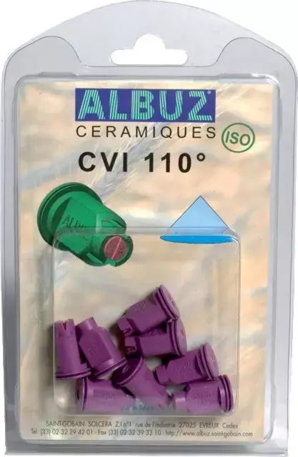 Buse céramique Albuz CVI 110° 025 violet blister de 8 Commander Maintenant