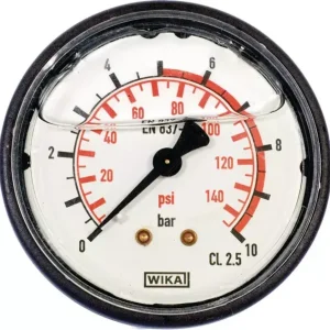 Manomètre 0-10 bars diamètre 63mm 1/4‘‘ gaz sortie axial Réduction