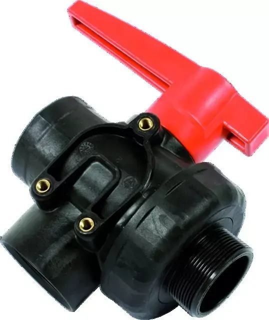 Remise Vanne à bille 3voie pp gaz 2" mf-ll