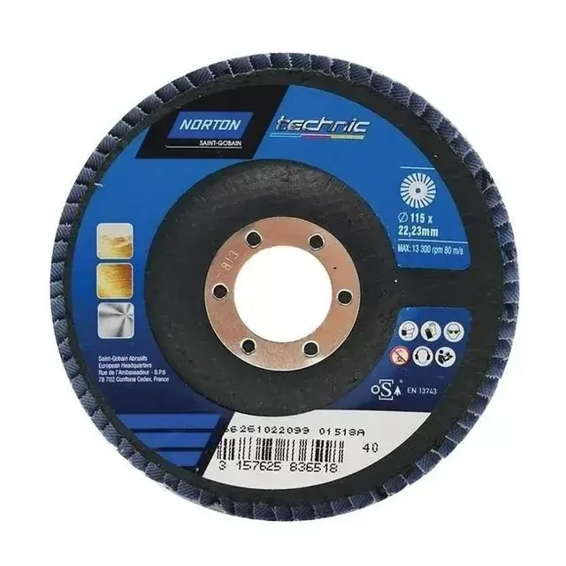 Disque a lamelles bombe 115 mm grain 40 blue pro norton Meilleur Choix