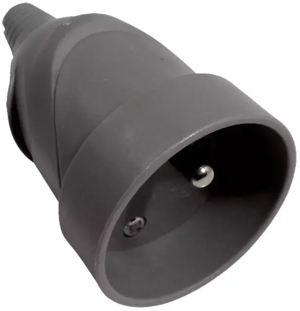 Fiche femelle plastique 10/16a gris 2p+t sortie droite Prix Promo