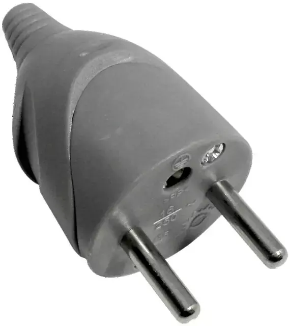 Offre Spéciale Fiche male plastique 10/16a gris 2p+t sortie droite
