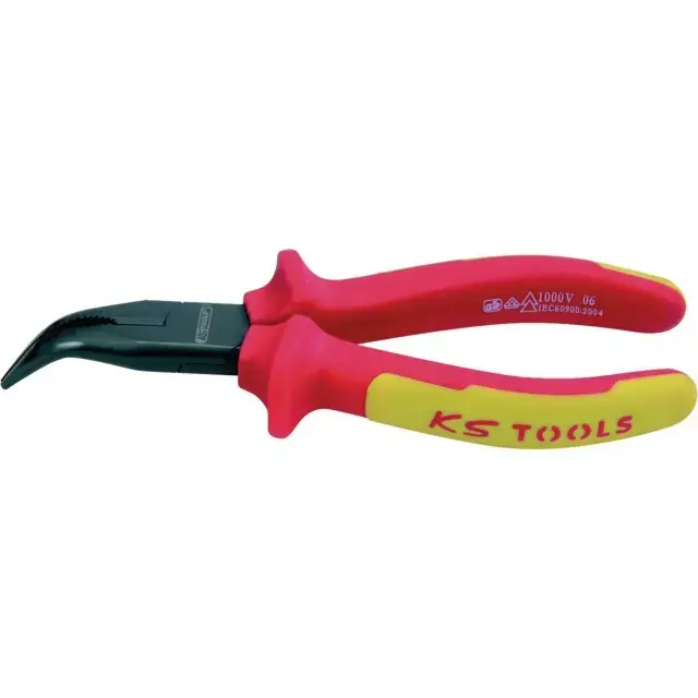 Pince a bec demi rond coudee isolee lg 165 mm ks tools Authentique