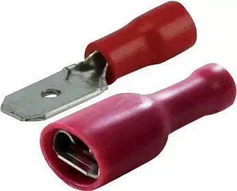 Cosse plate mâle femelle rouge isolee 4,8 blister de 20 Populaire