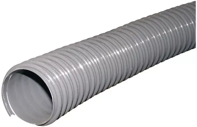 Tuyau spiralé renfoncée gris 70 mm rigide Populaire