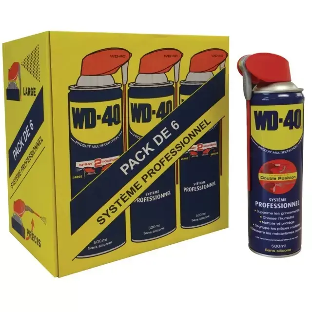 Satisfait Ou Remboursé Degrippant multifonction systeme pro pack de 6 aerosols 500 ml wd 40