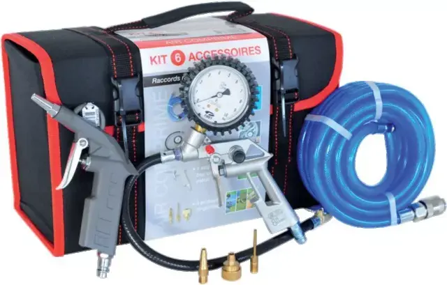 Top Vente Kit 6 accessoires, soufflette, poignée de gonflage, tuyau raccord rapide tb4 prodif