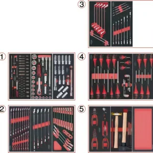 Retour Gratuit Composition 198 outils pour servantes Kstools