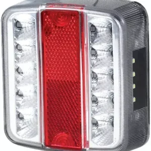 Feu arriere carre 4 fonctions led et 12v Dernier Modèle