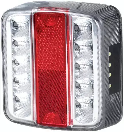Feu arriere carre 4 fonctions led et 12v Dernier Modèle