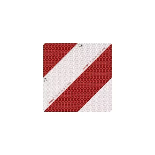Produit De Marque Auto adhésif gauche rouge et blanc 282x282mm r104 - classe f