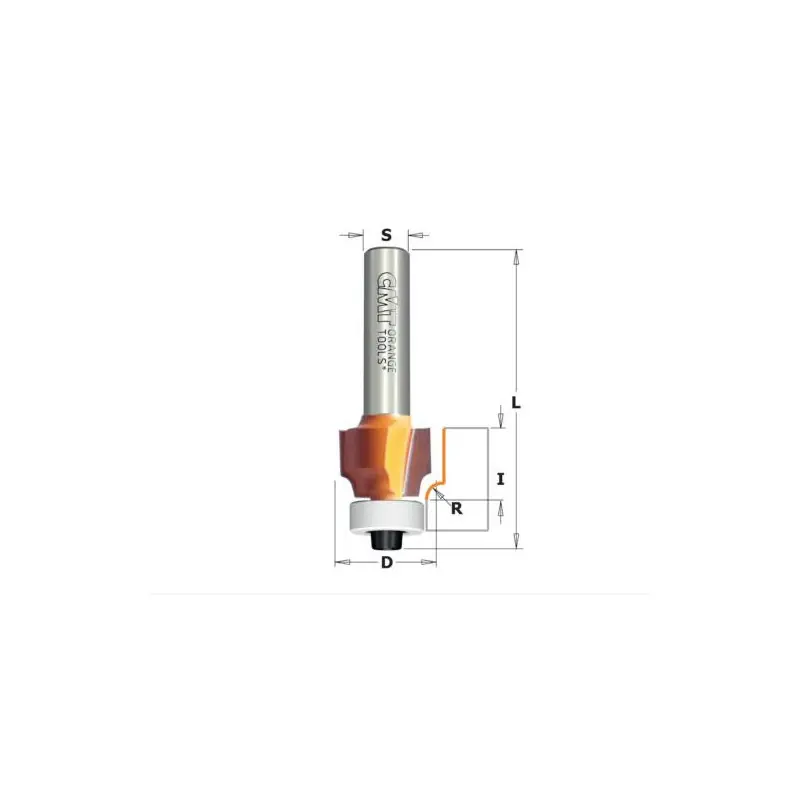 Expédition Rapide Fraise CMT pour quart de rond - Rayon 2mm - queue de 8mm