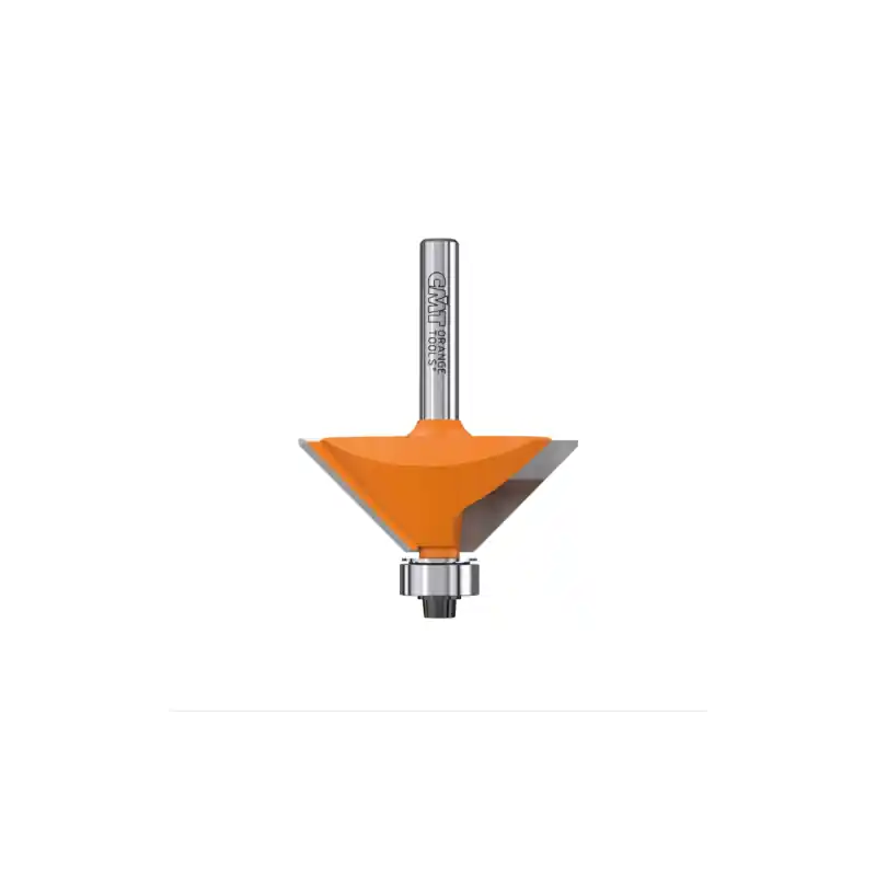 Prix Cassé Fraise à chanfreiner CMT - Angle 45° - Hauteur 26 mm - Queue de 12 mm avec roulement