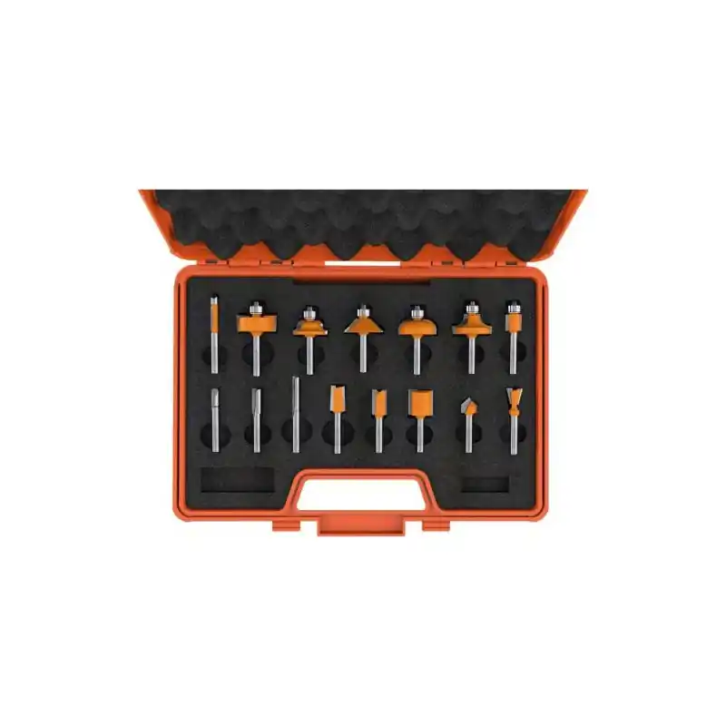 Coffret CMT de 15 fraises carbure pour défonceuse queue de 8MM Authentique