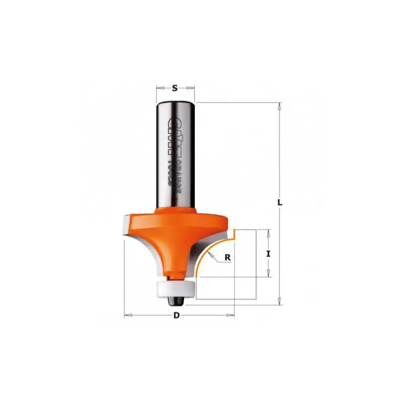 Fraise roulement teflon - Rayon 3,2mm - queue de 12mm Quantité Limitée