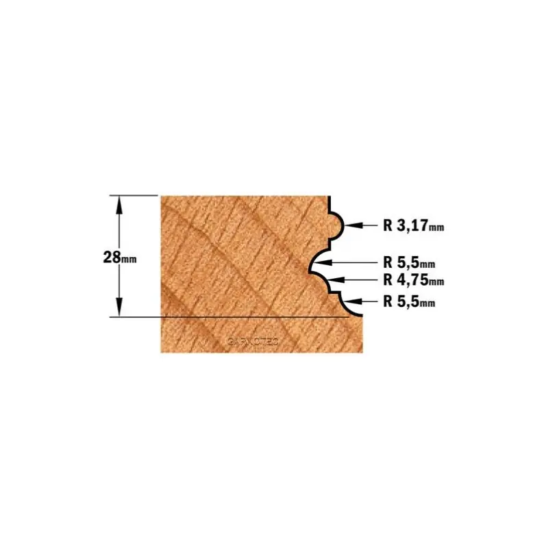Dernière Chance Fraise CMT multi-profils, queue de 12 mm, Profil B - CMT 956.801.11