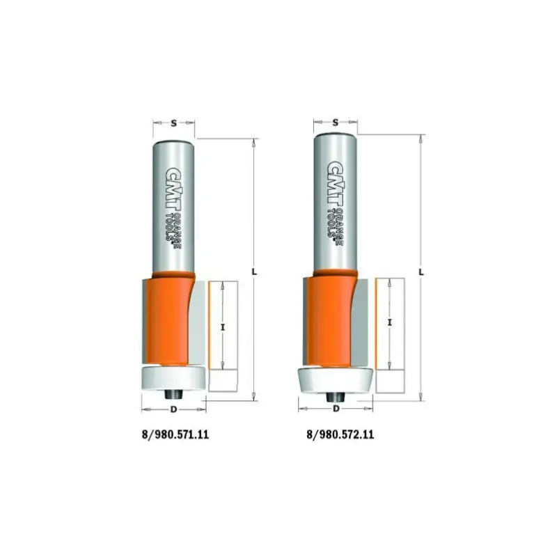 Prix Bas Fraise à affleurer CMT pour plan de travail - Diamètre 19 mm - Hauteur 25.4 mm - Queue de 12 mm
