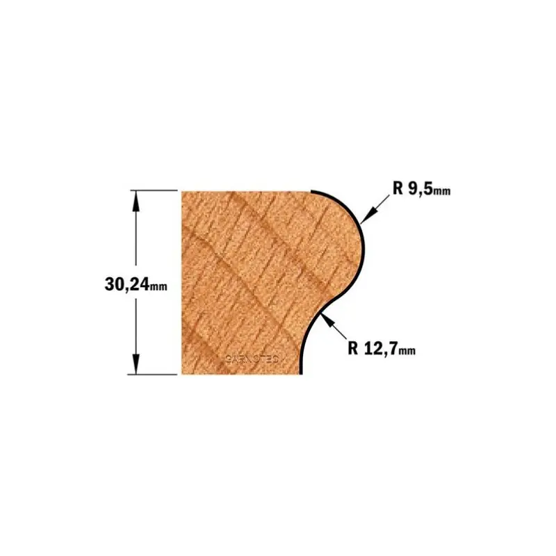 Fraise CMT pour rebords et poignées rayon 9.5 et 12.7mm, queue 12 mm Vente Flash