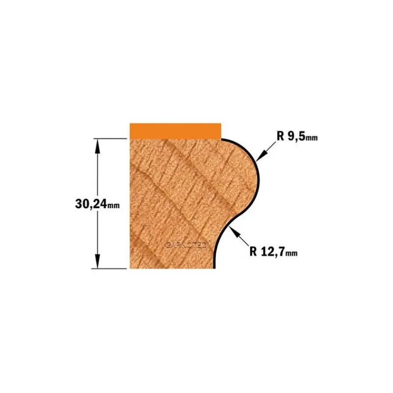 Fraise CMT pour rebords et poignées, rayon 9.5 et 12.7mm, queue 12 mm Commander Maintenant