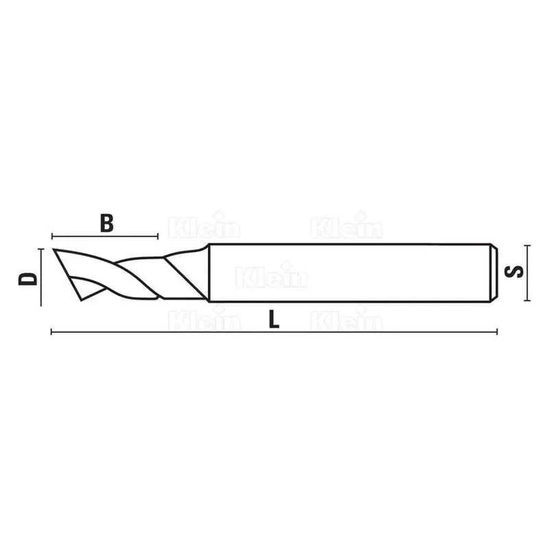 Remise Fraise à copier ALU- Ø8 mm - 14x80mm - Q8 mm