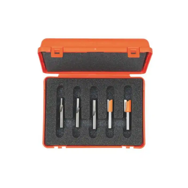 Expédition Rapide Coffret de 5 Fraises à Défoncer Carbure CMT queue de 8mm, Diamètre 4, 6, 8, 10 et 12mm