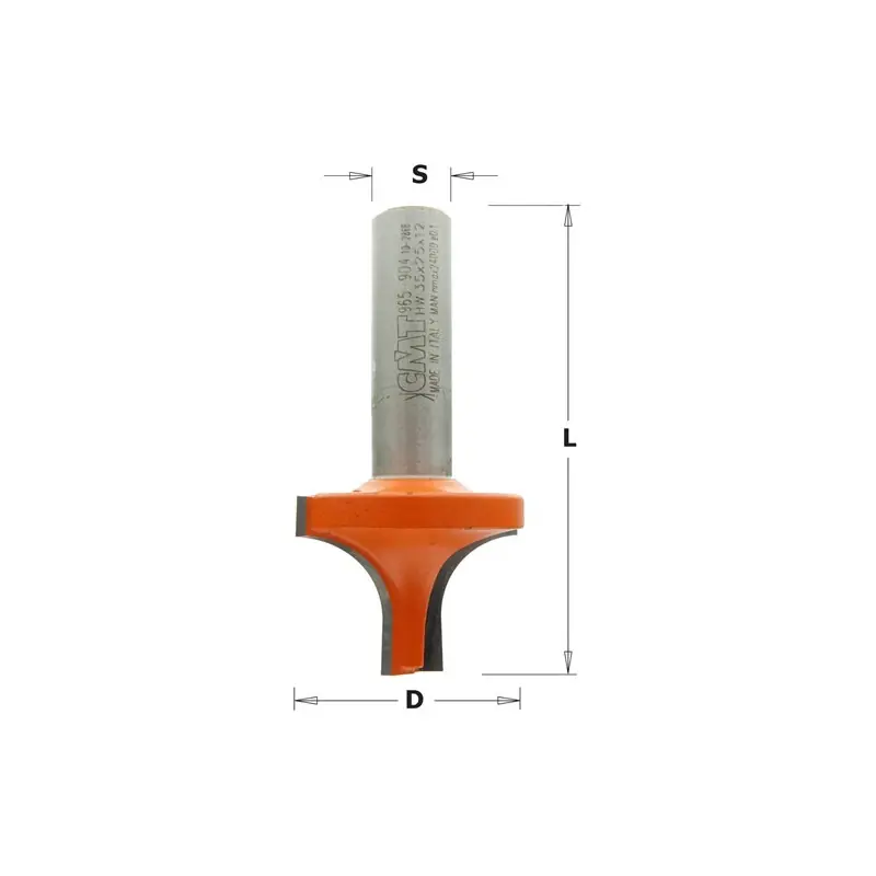 Vente Flash Fraise CMT pour quart de rond (sans roulement) - Rayon 12,7mm - queue de 12mm