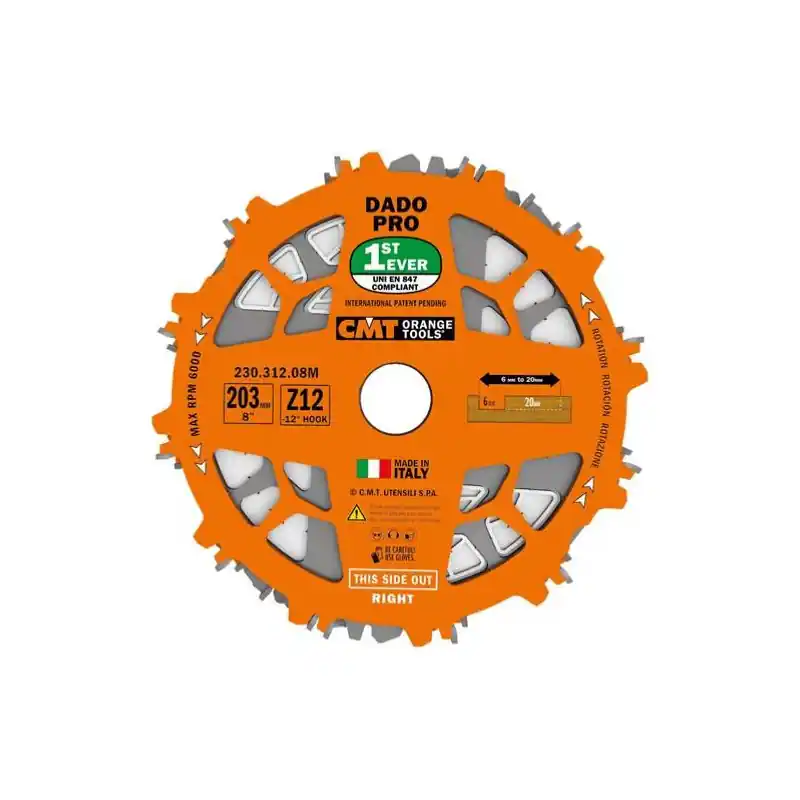 Lames DADO à rainurer 6 à 20mm Prix Cassé