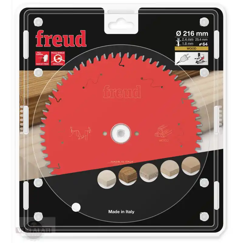 Lame bois pour scie à onglet Ø216 x 25,4mm - 2,4/1,8 - Z64 - Freud FR16W005M Expédition Rapide