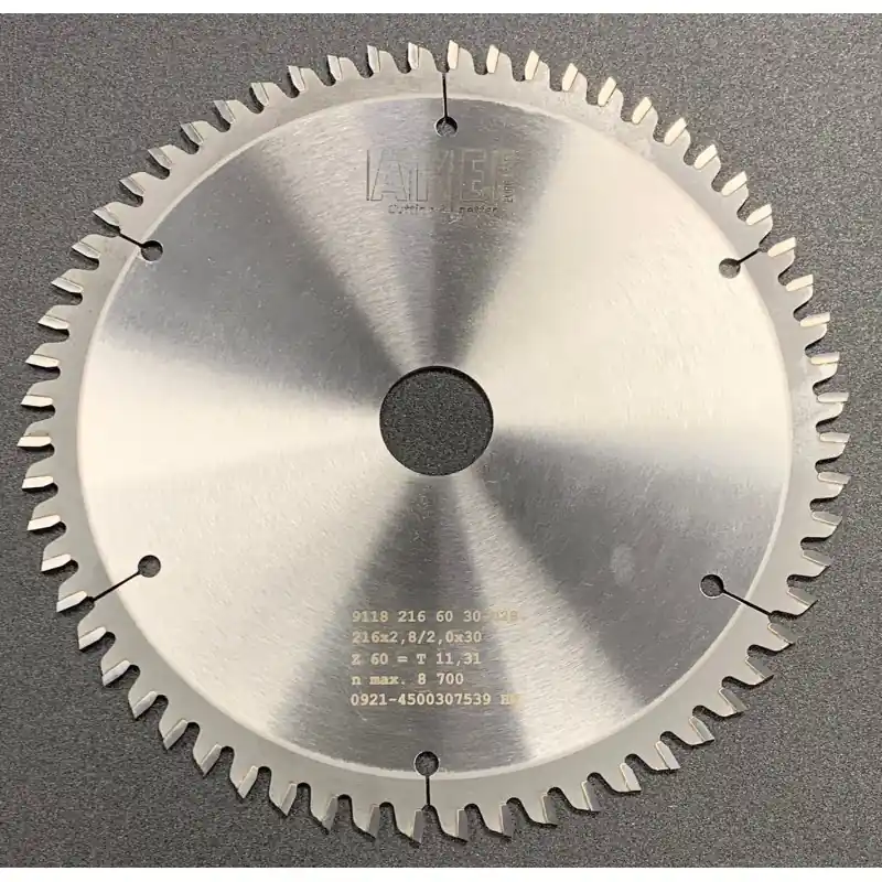 Lame circulaire carbure BOIS - Ø216 x 30mm - 60 Dents négatives - Ep 2,8/2,0 - AKE Nouveauté