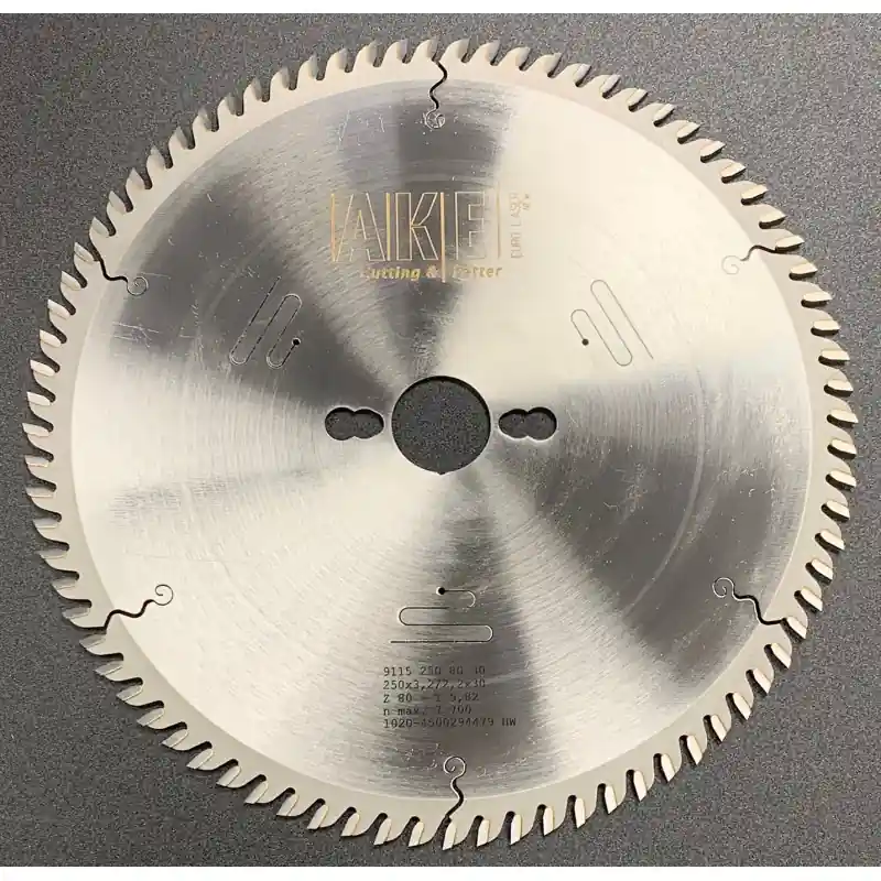 Lame circulaire carbure BOIS - Ø250 x 30mm - 80 Dents - Ep 3,2/2,2 - AKE Commande En Gros