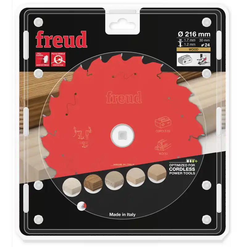 Lame bois pour scie à onglet Ø216 x 30mm - 1,7/1,2 - Z24 - Freud FR16W006MC Must-Have