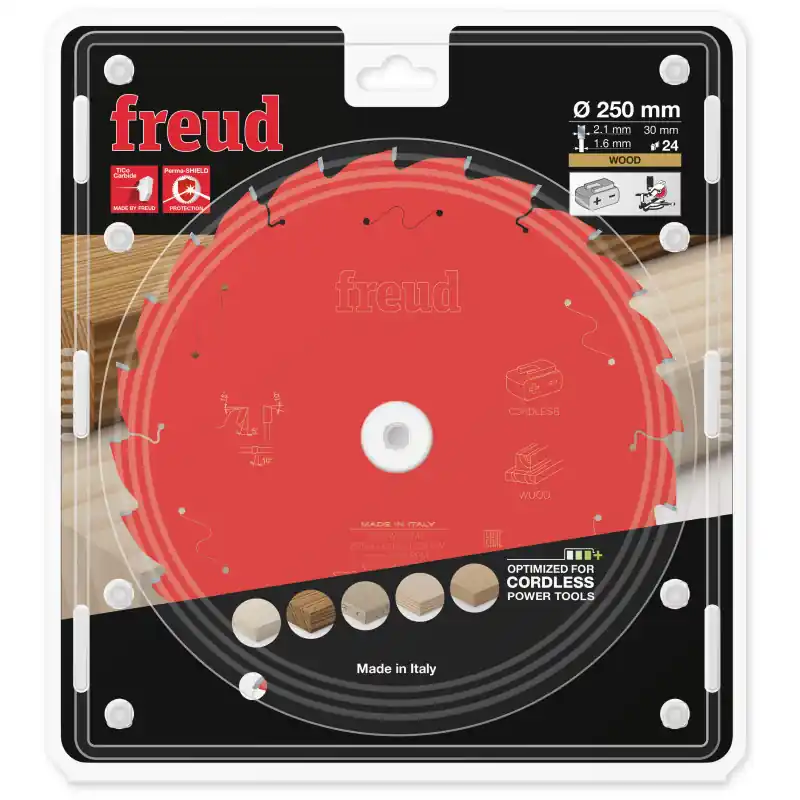 Soldes Lame bois pour scie à onglet Ø250 x 30mm - 2,1/1,6 - Z24 - Freud FR23W003MC