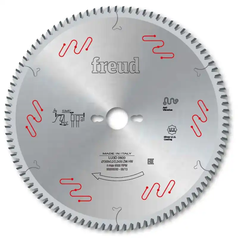 Réduction Lame circulaire trapèze mélaminé Ø300 x 30mm - 3,2/2,2 - Z96 - FREUD LU3D0600