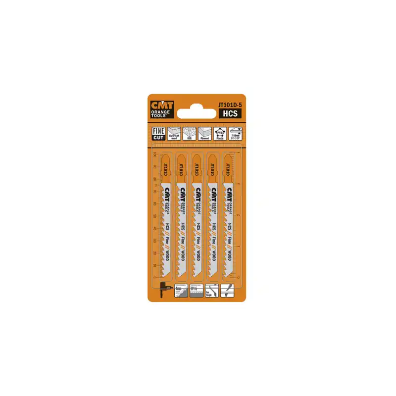 Certifié Lot de 5 lames de scie sauteuse coupe fine BOIS - T101D