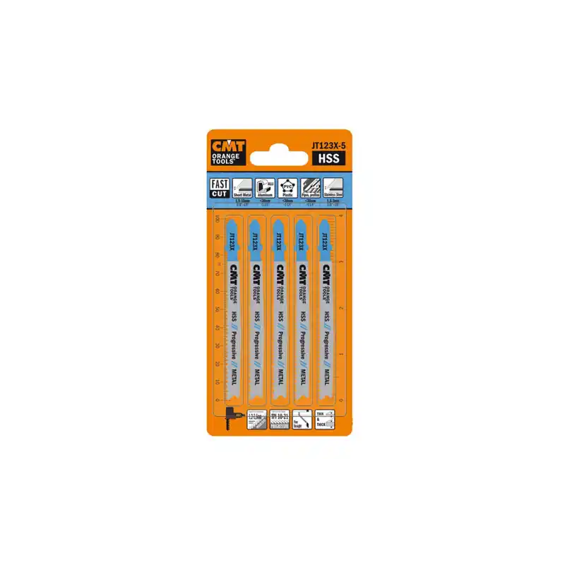 Meilleur Choix Lot de 5 lames de scie sauteuse coupe fine METAL - T123X