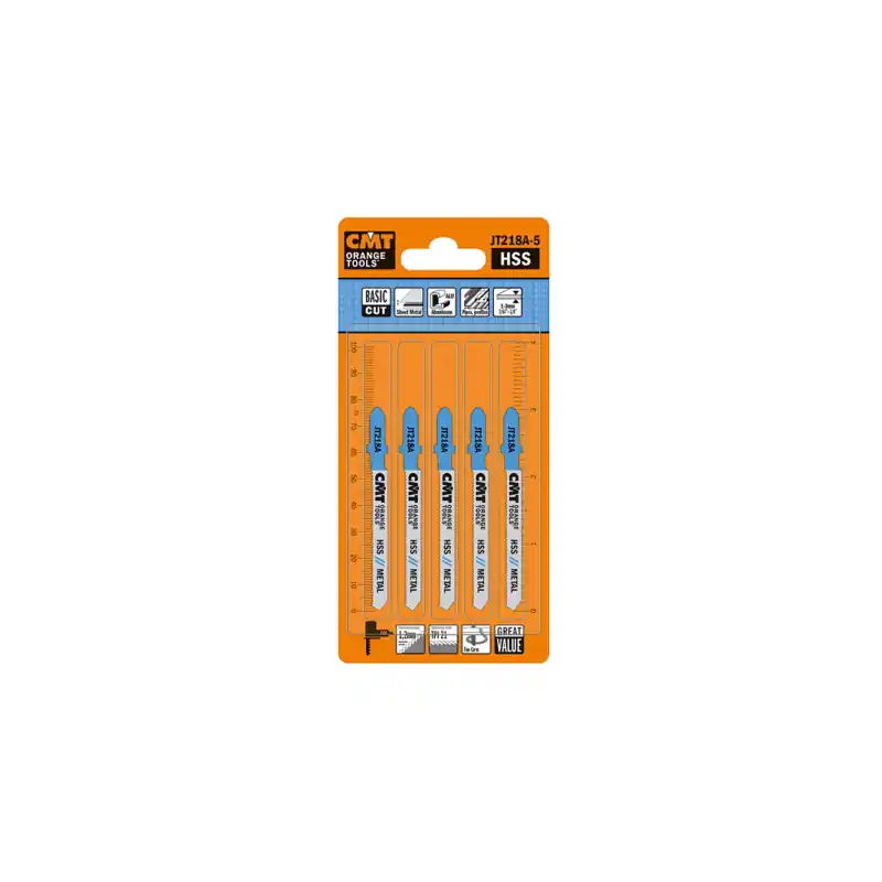 Lot de 5 lames de scie sauteuse coupe fine METAL - T218A Prix Choc