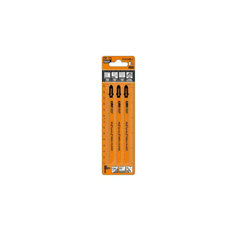 Commander Maintenant Lot de 3 lames de scie sauteuse carbure FIBRE/PLASTIQUE - T341HM