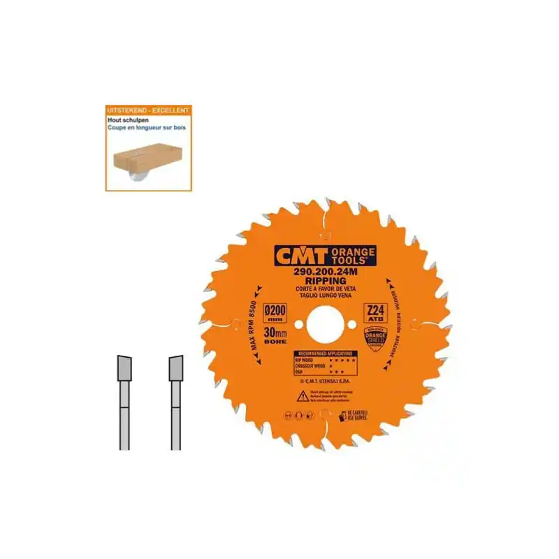 Lame circulaire CMT coupes en longueur - Ø 200 x 30mm - 24 dents - Ep 2,8/1,8 Jusqu'à Épuisement Des Stocks