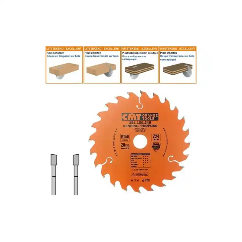 Nouveauté Lame circulaire CMT - Ø 150 x 20mm - 24 dents - Ep 2,4/1,4