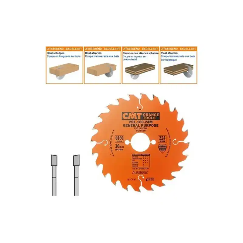 Offre Exclusive Lame circulaire CMT - Ø 160 x 30mm - 24 dents - Ep 2,2/1,6
