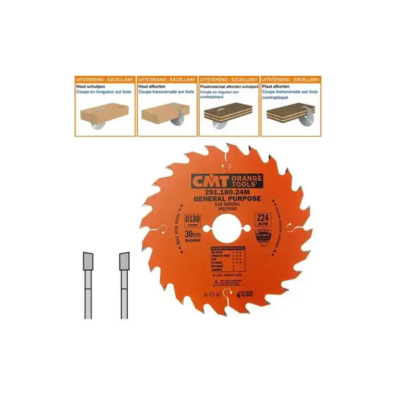 Lame circulaire CMT - Ø 180 x 30mm - 24 dents - Ep 2,6/1,6 - 291.180.24M Must-Have
