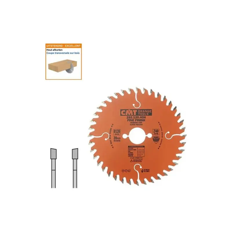 Lame circulaire CMT - Ø 120 x 20mm - 40 dents - Ep 1,8/1,0 - 292.120.40H Prix Cassé