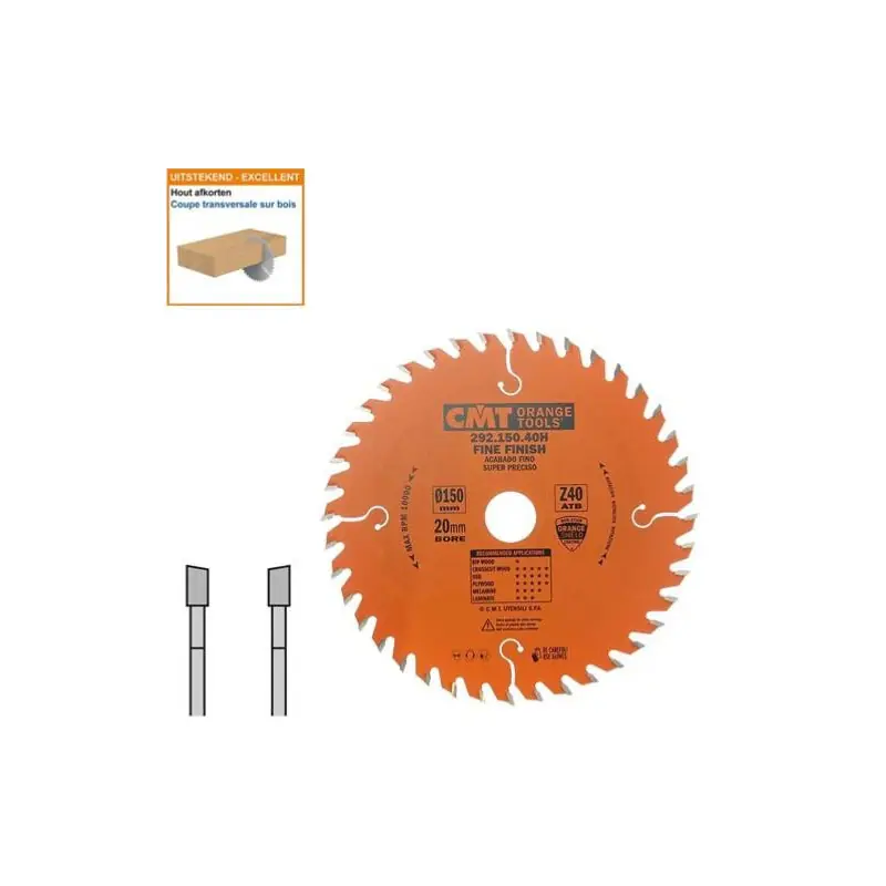 Lame circulaire CMT - Ø 150 x 20mm - 40 dents - Ep 2,4/1,4 - 292.150.40H Offre Exclusive