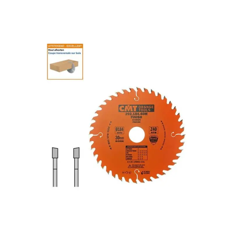 Lame circulaire CMT - Ø 184 x 30mm - 40 dents - Ep 2,6/1,6 - 292.184.40M Offre Exclusive