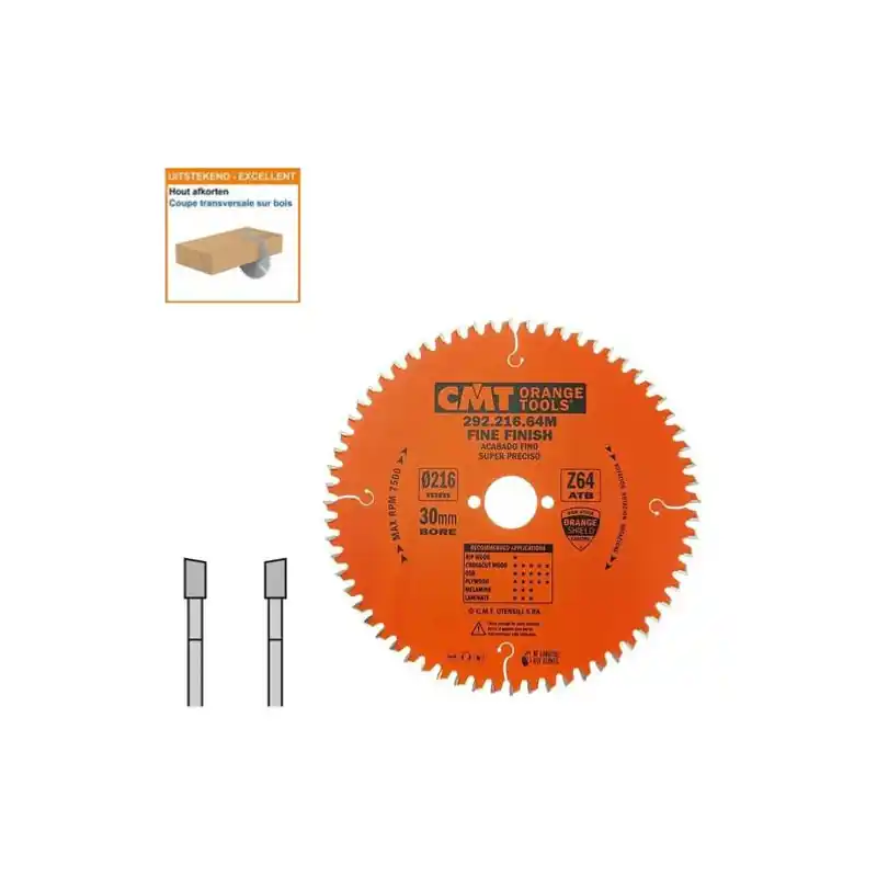 Nouvelle Collection Lame circulaire CMT - Ø 216 x 30mm - 64 dents - Ep 2,8/1,8 - 292.216.64M